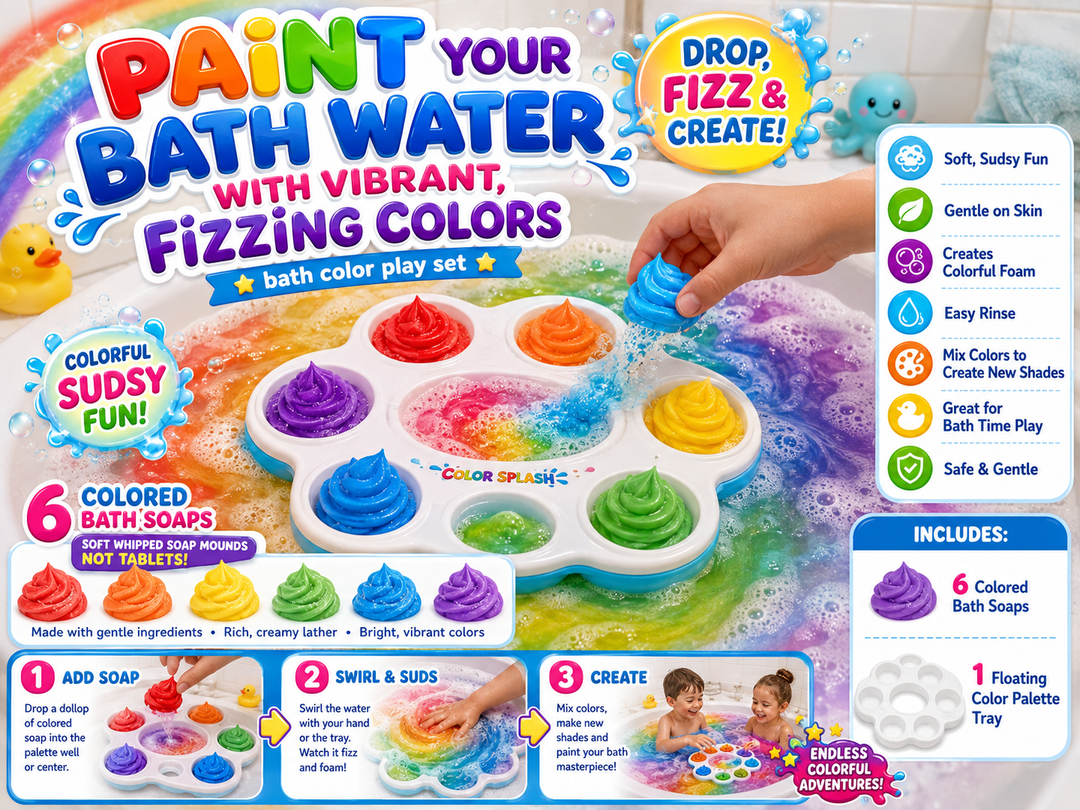 Tub Works® PAINT YOUR BATH WATER WITH VIBRANT, FIZZING COLORS™ Bath Soap Toy