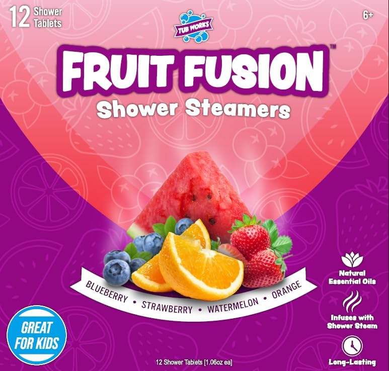 Tub Works® Fruit Fusion™ Shower Steamers for Kids, Variety 12 Pack