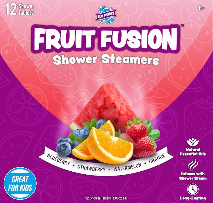 Tub Works® Fruit Fusion™ Shower Steamers for Kids, Variety 12 Pack