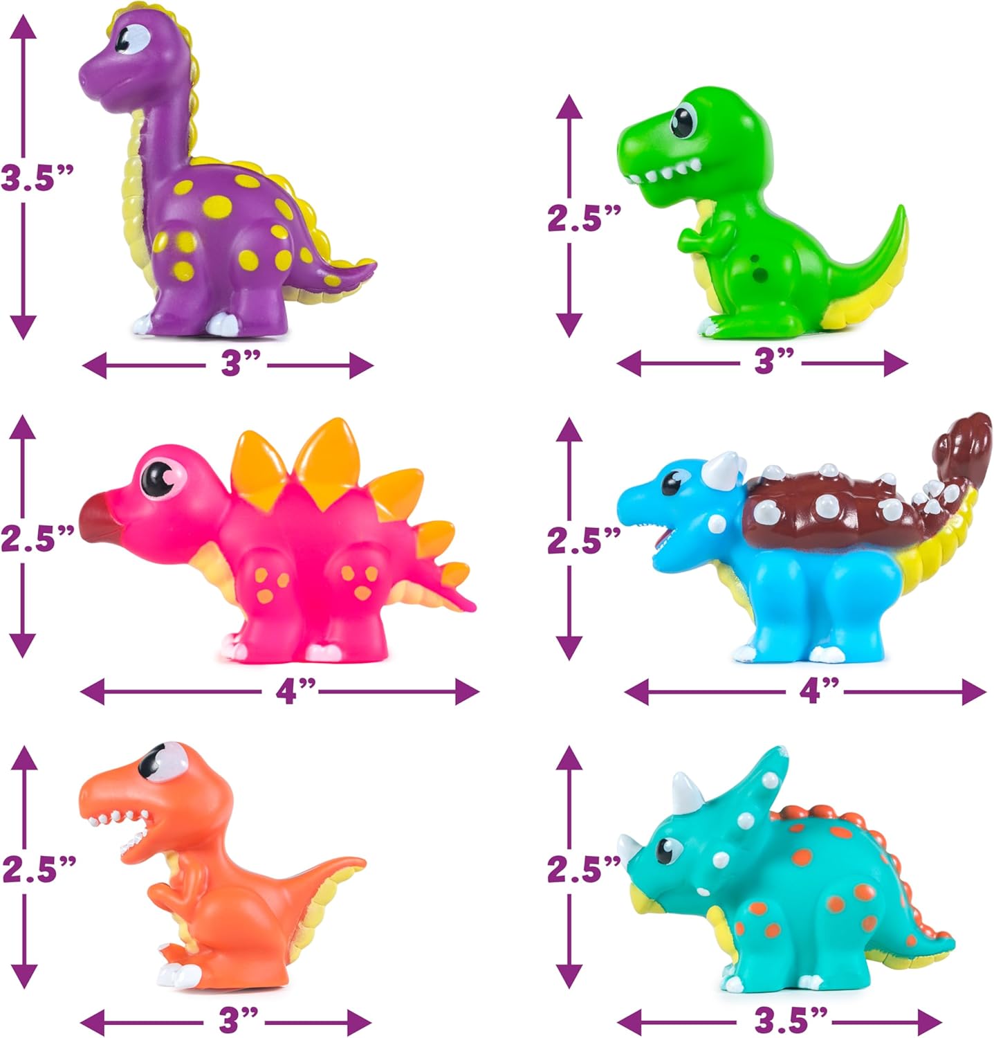 Tub Works® Dinos™ Dinosaur Light Up Bath Toys, 6 Pack – Tub Works LLC