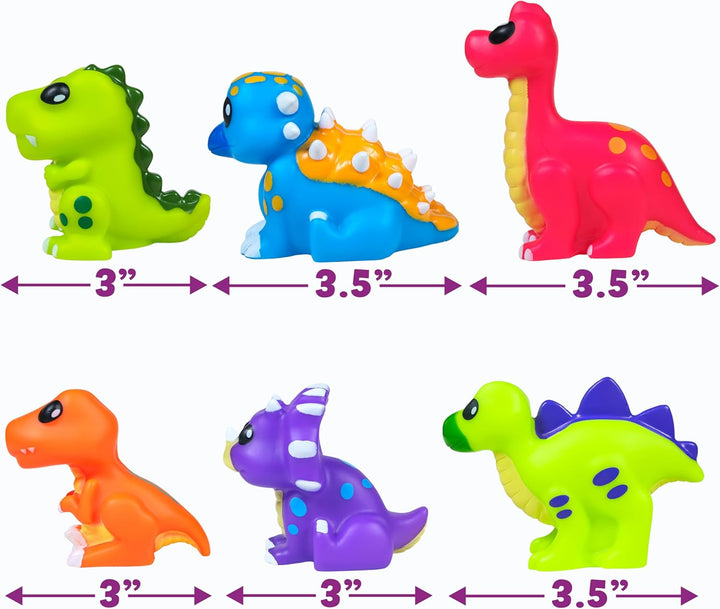 Tub Works® Dinosaur Mold Free Bath Toys, 6 Pack