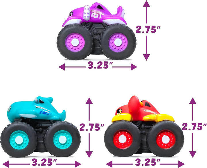 Tub Works® Monster Trucks™ Light Up Bath Toys, 3 Pack, Crab, Ray & Octopus