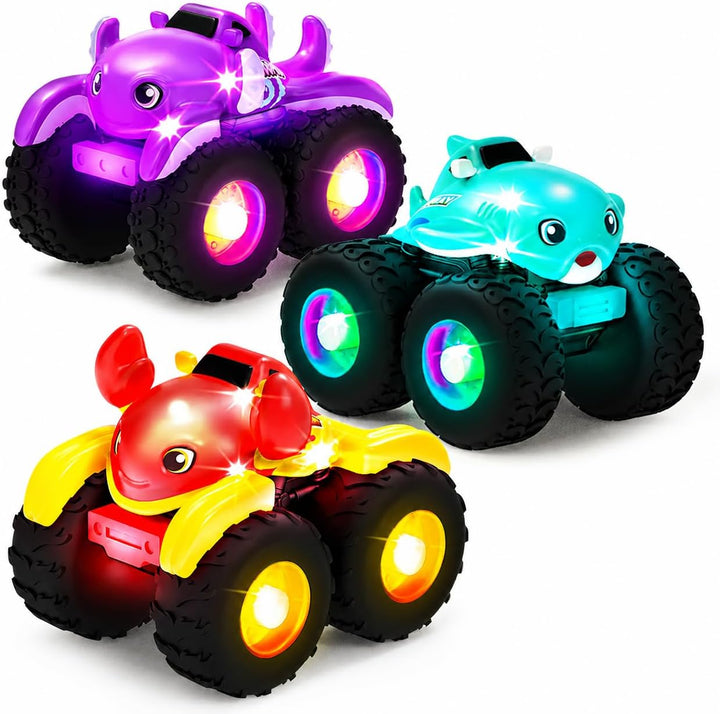 Tub Works® Monster Trucks™ Light Up Bath Toys, 3 Pack, Crab, Ray & Octopus