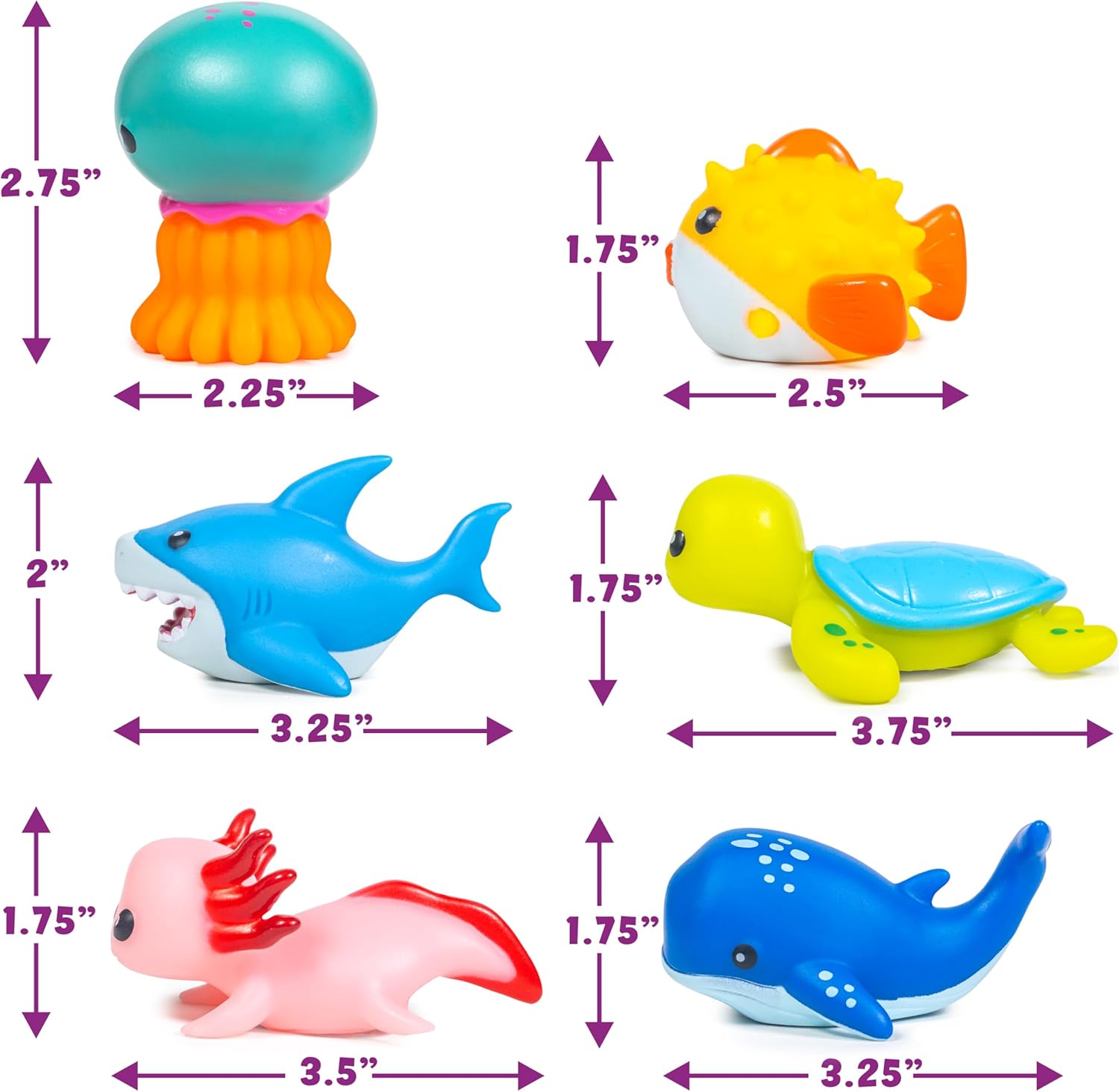 Tub Works® Under the Sea™ Light Up Bath Toys, 6 Pack – Tub Works LLC