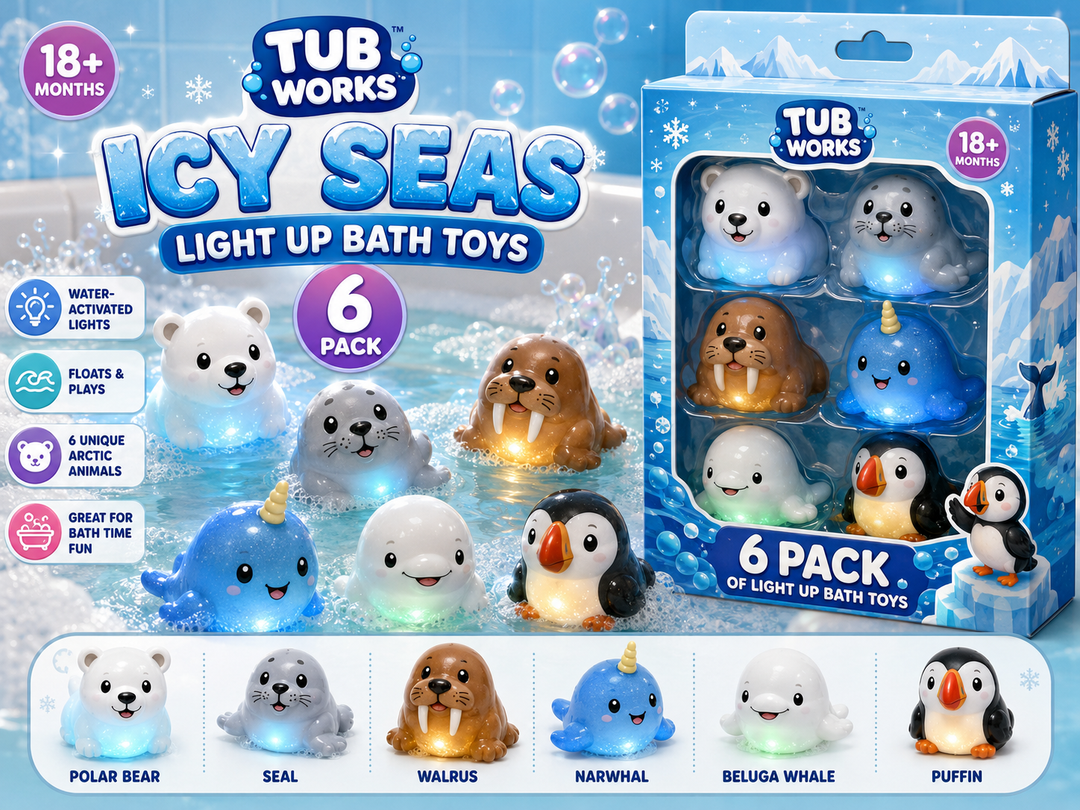 Tub Works® Icy Seas™ Light Up Bath Toys 6 Pack