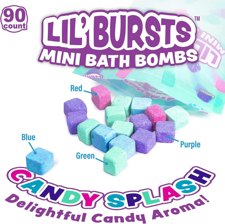 Tub Works® Lil' Bursts™ Mini Bath Bombs for Kids, 90 Count, Candy Splash