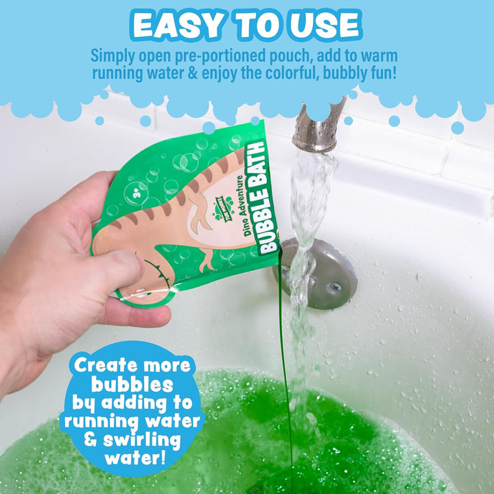 Tub Works® Magical Kids Bubble Bath, Variety 12 Pack | Green, Blue & Orange Bath Colors