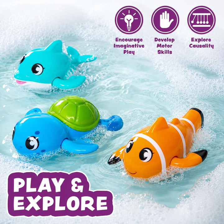 Tub Works® Swimmers™ Wind Up Baby Bath Toys, Marine™ 3 Pack