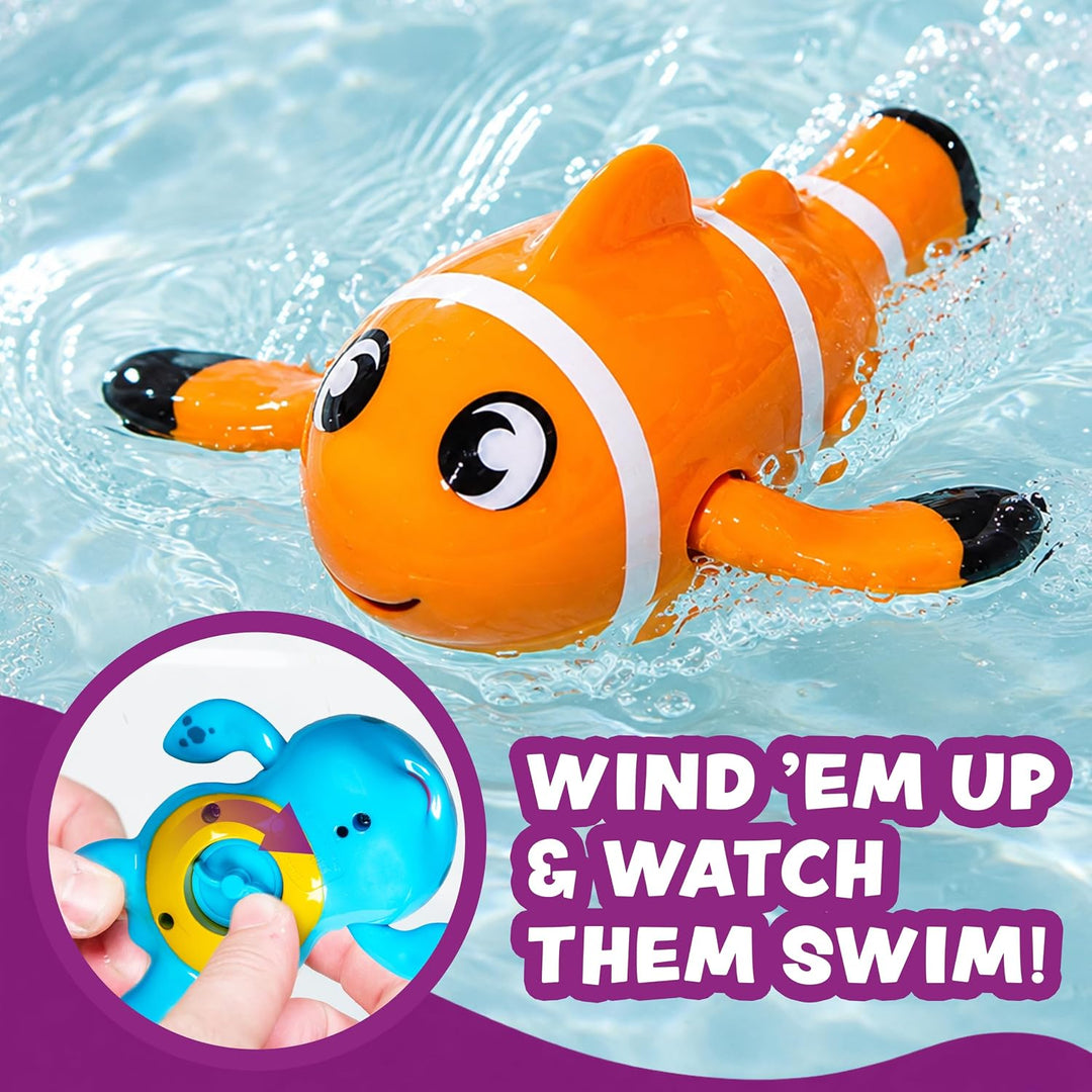 Tub Works® Swimmers™ Wind Up Baby Bath Toys, Marine™ 3 Pack