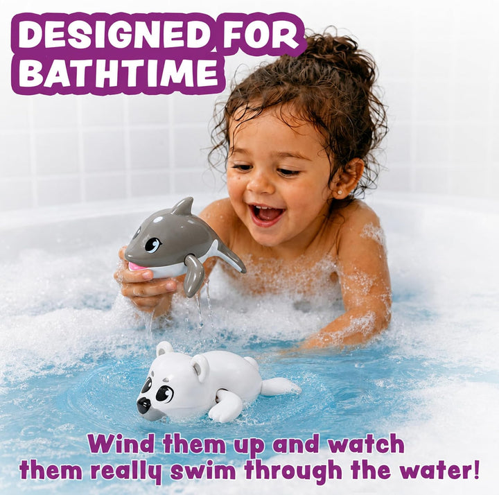 Tub Works® Swimmers™ Wind Up Baby Bath Toys, Arctic™ 3 Pack