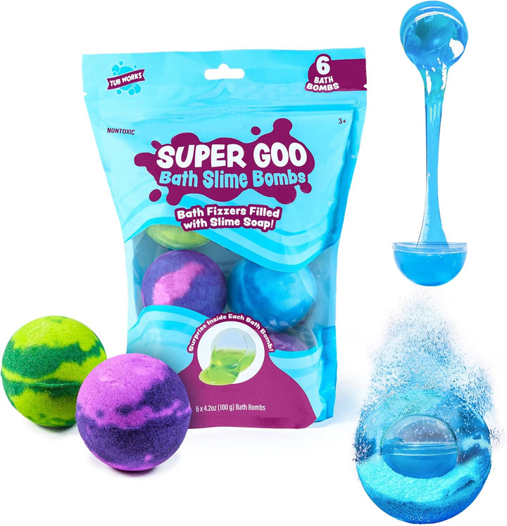 Tub Works® Super Goo Bath Slime 'Surprise' Bath Bombs, 6 Pack