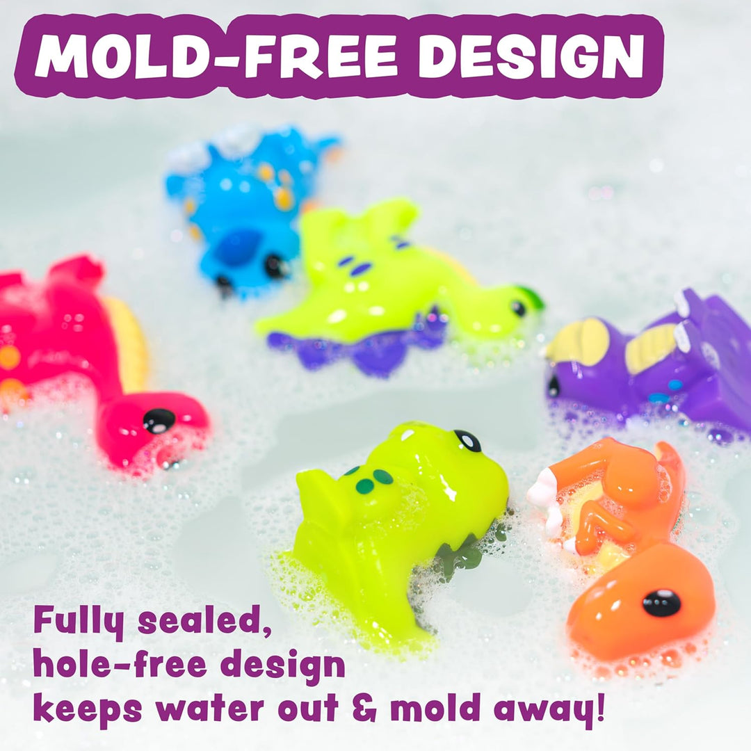 Tub Works® Dinosaur Mold Free Bath Toys, 12 Pack