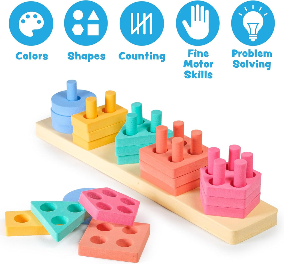 Tub Works® Splash, Stack & Sort™ Shape Sorter & Stacking Toddler Bath Toy