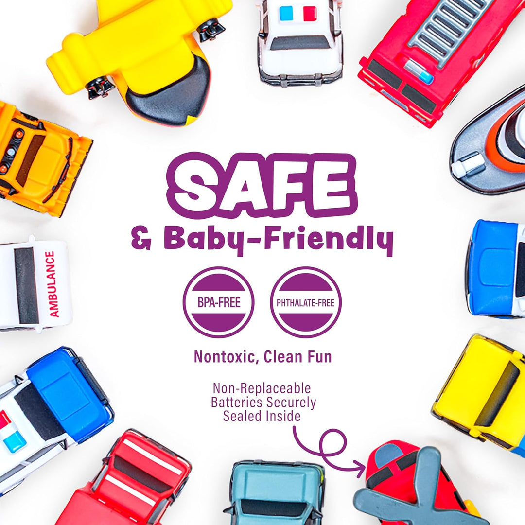Tub Works® Emergency™ Cars Light Up Bath Toys, 12 Pack