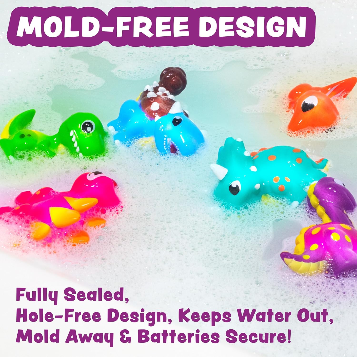 Tub Works® Dinos™ Dinosaur Light Up Bath Toys, 6 Pack – Tub Works LLC