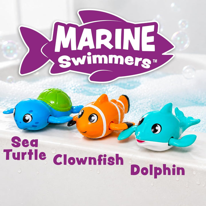 Tub Works® Swimmers™ Wind Up Baby Bath Toys, Marine™ 3 Pack