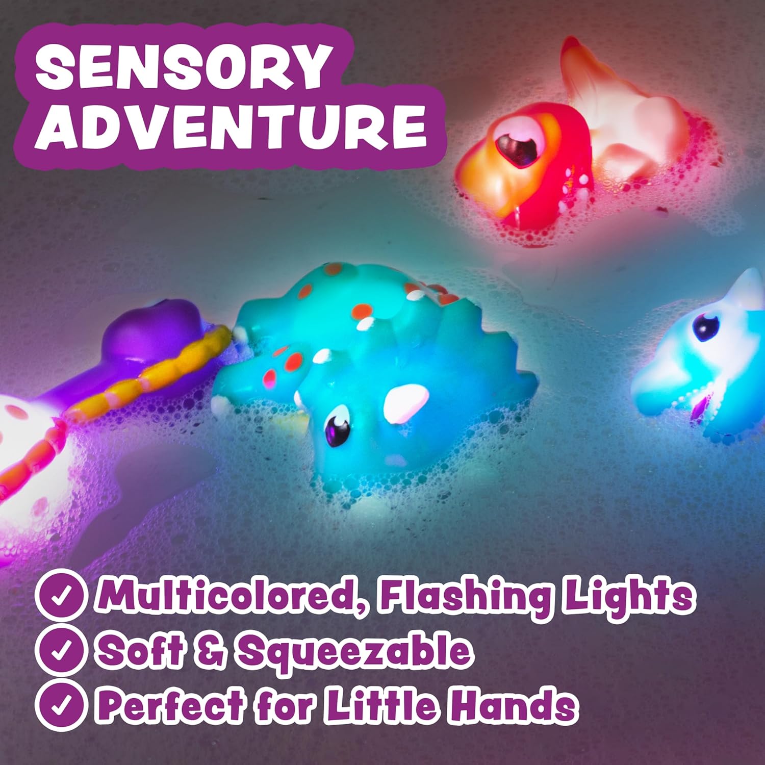 Tub Works® Dinos™ Dinosaur Light Up Bath Toys, 6 Pack – Tub Works LLC