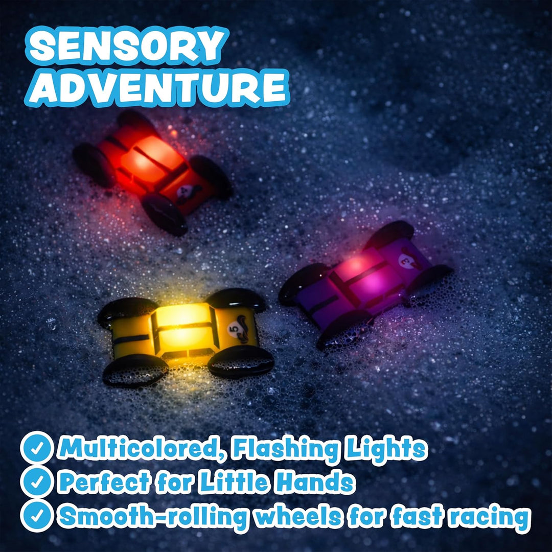 Tub Works® Splash Wheels™ Race Car Light Up Bath Toys, 3 Pack