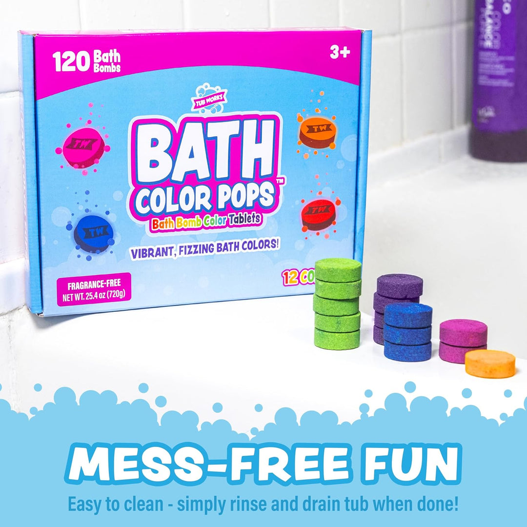 Tub Works® Bath Color Pops™ Moisturizing Kids Bath Bombs, 120 Count