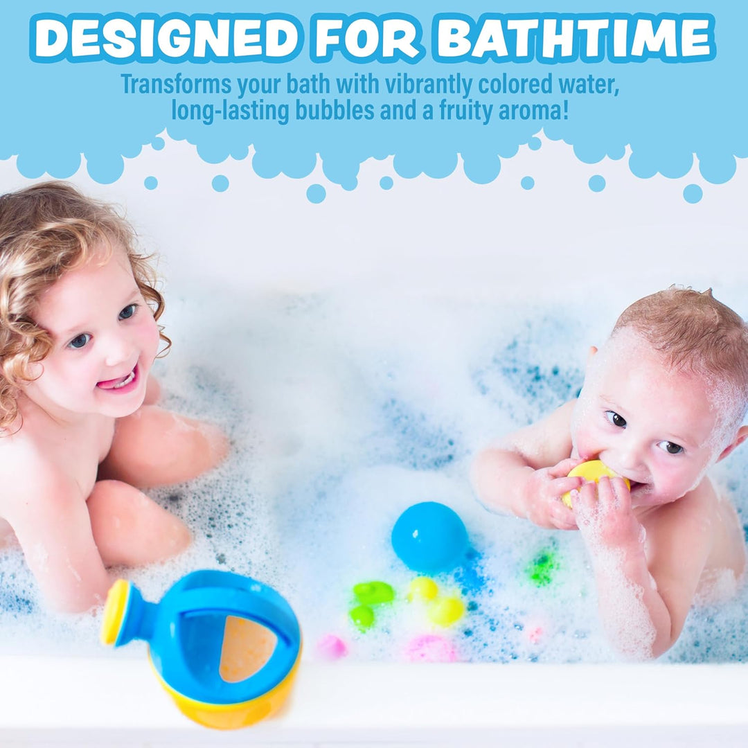 Tub Works® Magical Kids Bubble Bath, Variety 12 Pack | Green, Blue & Orange Bath Colors