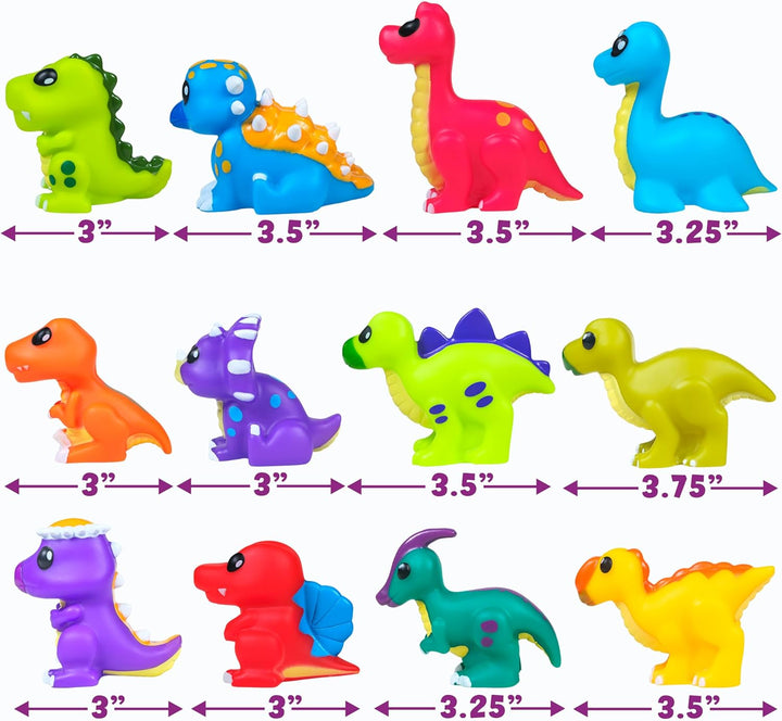 Tub Works® Dinosaur Mold Free Bath Toys, 12 Pack