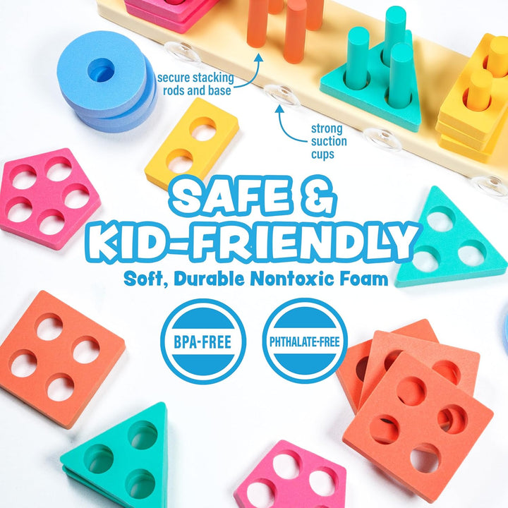 Tub Works® Splash, Stack & Sort™ Shape Sorter & Stacking Toddler Bath Toy