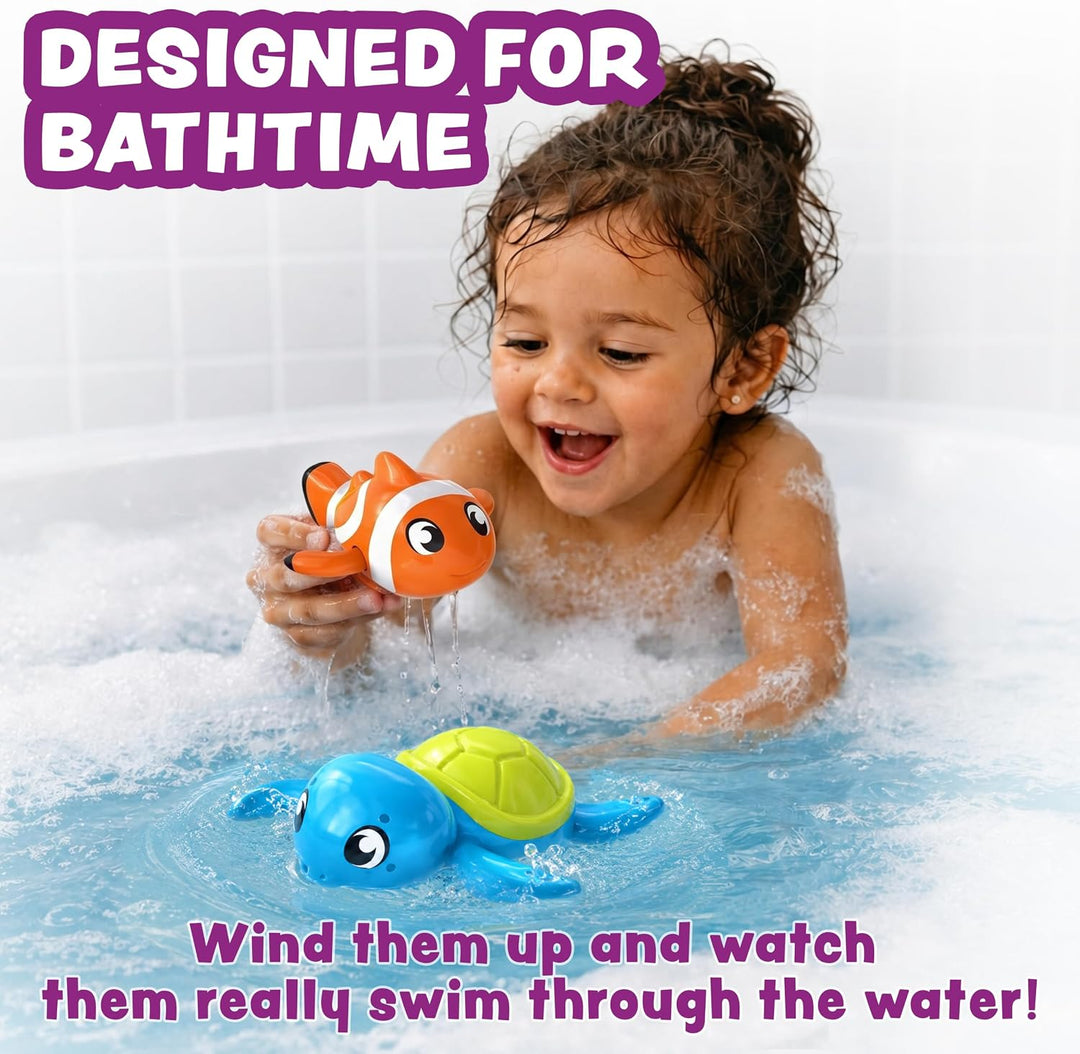 Tub Works® Swimmers™ Wind Up Baby Bath Toys, Marine™ 3 Pack
