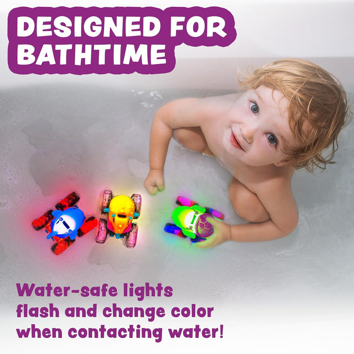 Tub Works® Monster Trucks™ Light Up Bath Toys, 3 Pack, Shark, Sea Turtle & Pufferfish