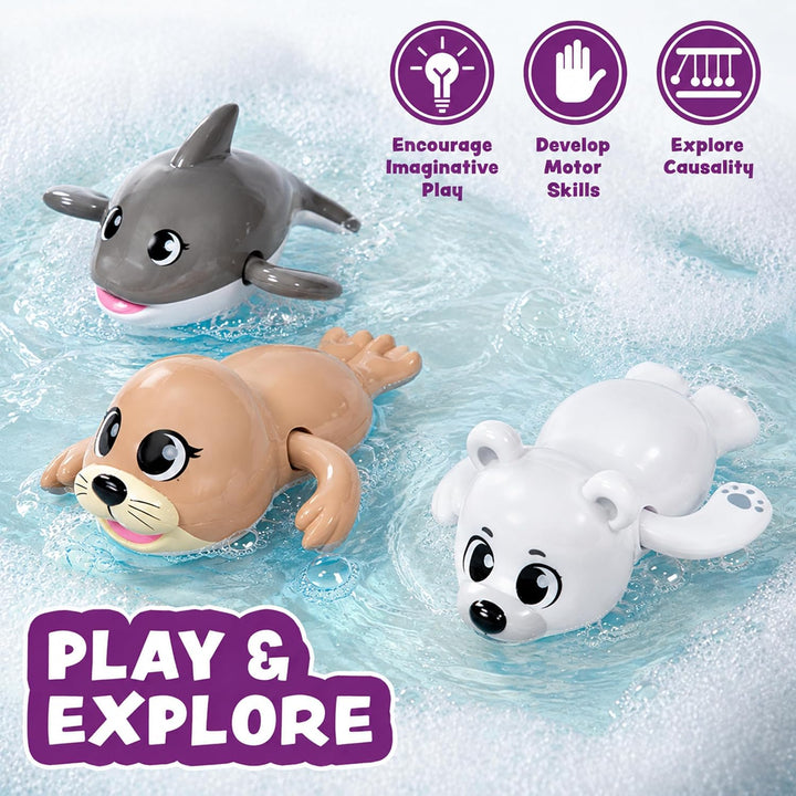 Tub Works® Swimmers™ Wind Up Baby Bath Toys, Arctic™ 3 Pack