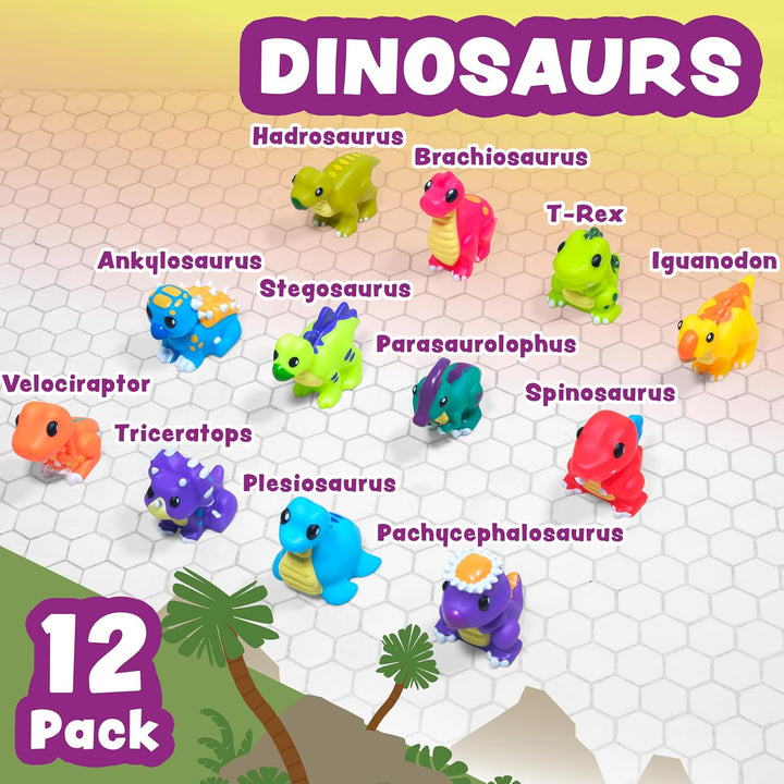 Tub Works® Dinosaur Mold Free Bath Toys, 12 Pack