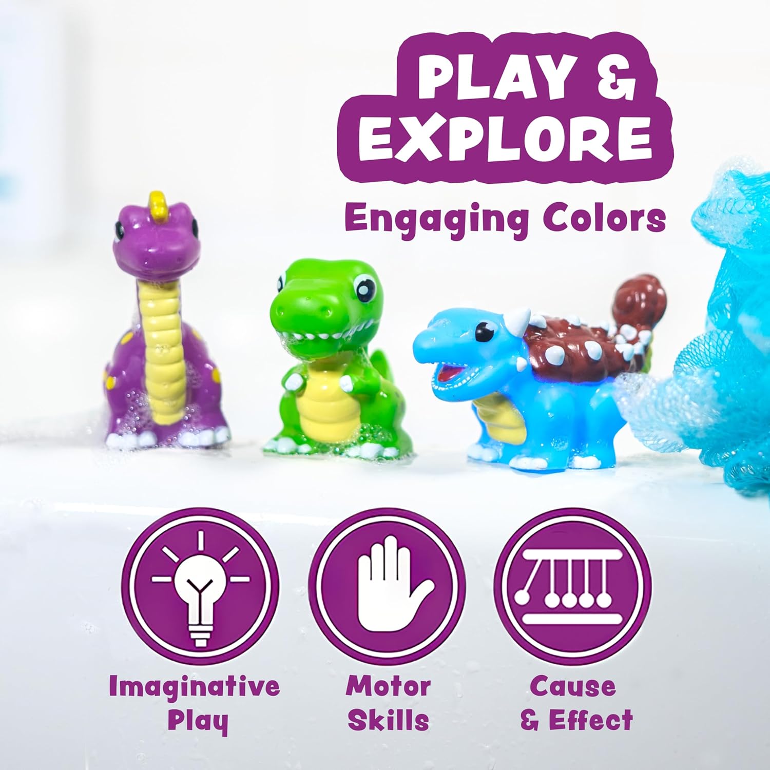 Tub Works® Dinos™ Dinosaur Light Up Bath Toys, 6 Pack – Tub Works LLC