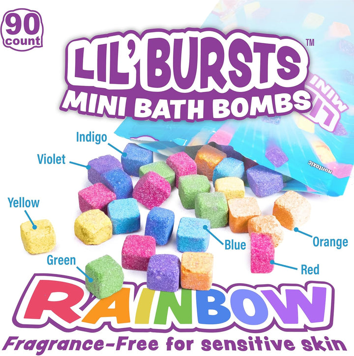 Tub Works® Lil' Bursts™ Mini Bath Bombs for Kids, 90 Count, Rainbow