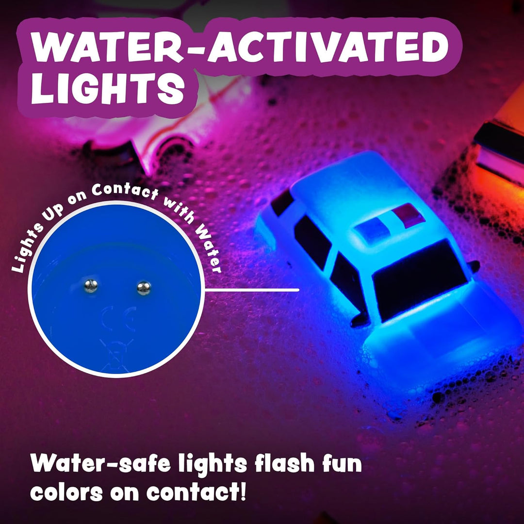Tub Works® Emergency™ Cars Light Up Bath Toys, 12 Pack