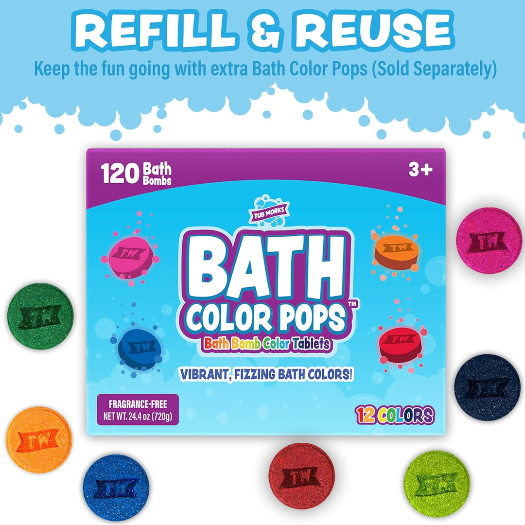 Tub Works® Bath Color Brush™ Kids Bath Bomb Set | Nontoxic & Fragrance-Free