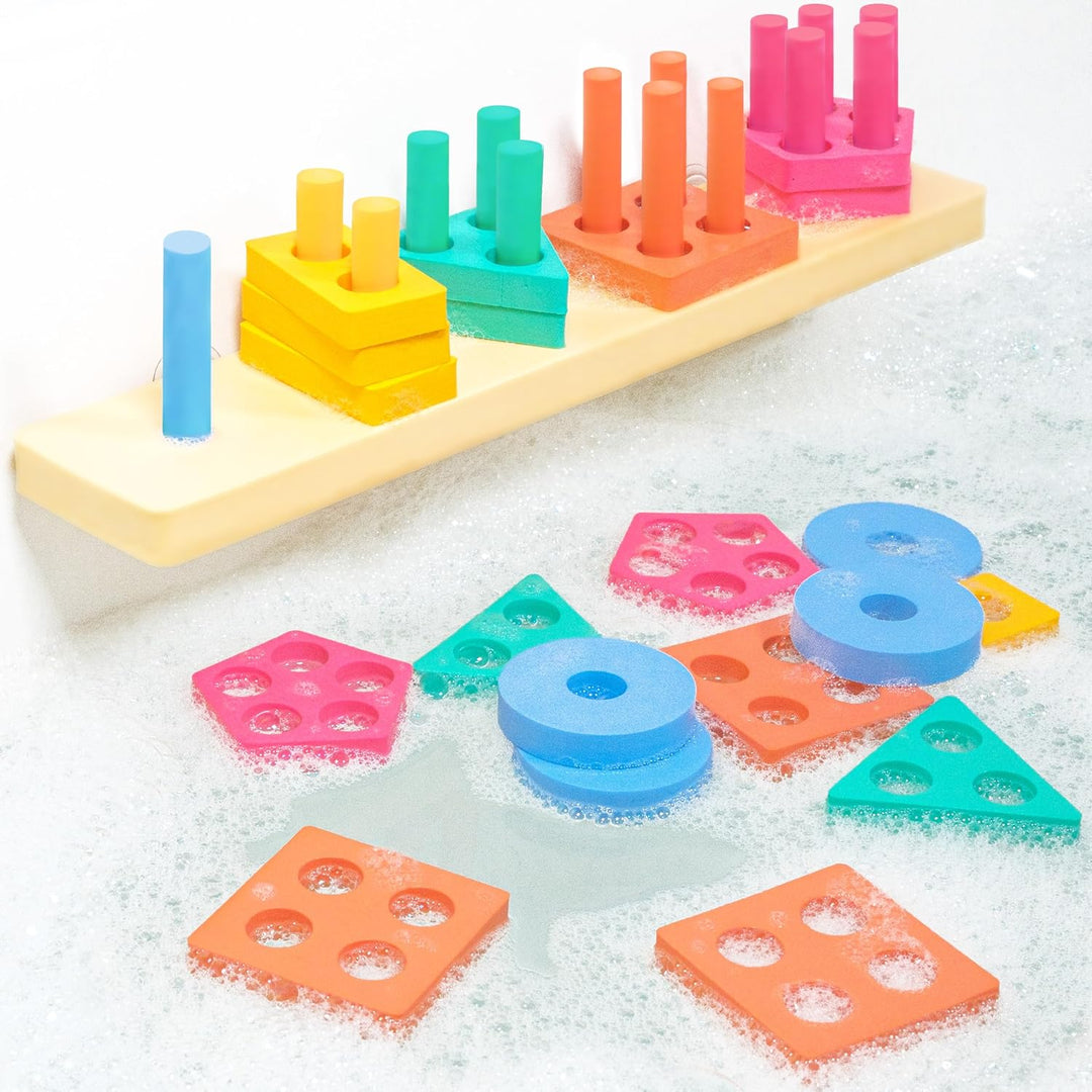 Tub Works® Splash, Stack & Sort™ Shape Sorter & Stacking Toddler Bath Toy
