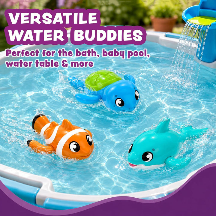 Tub Works® Swimmers™ Wind Up Baby Bath Toys, Marine™ 3 Pack
