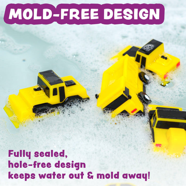 Tub Works® Construction™ Trucks Mold Free Bath Toys, 6 Pack