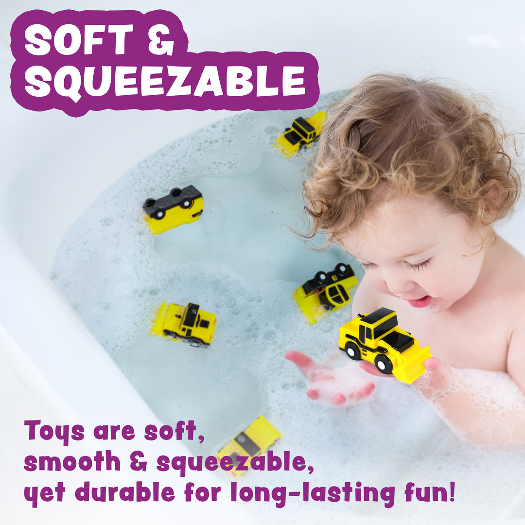 Tub Works® Construction™ Trucks Mold Free Bath Toys, 6 Pack