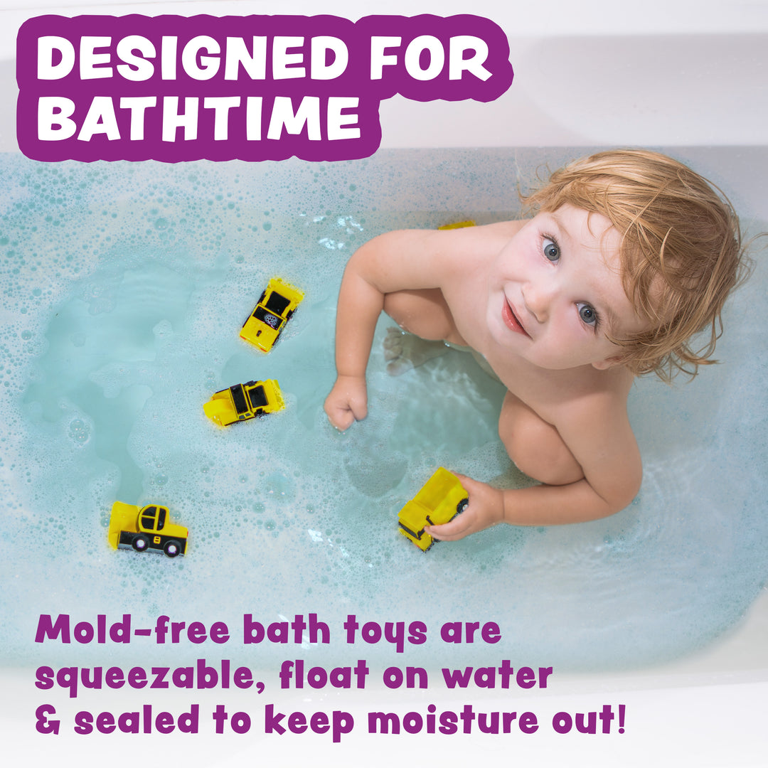 Tub Works® Construction™ Trucks Mold Free Bath Toys, 6 Pack