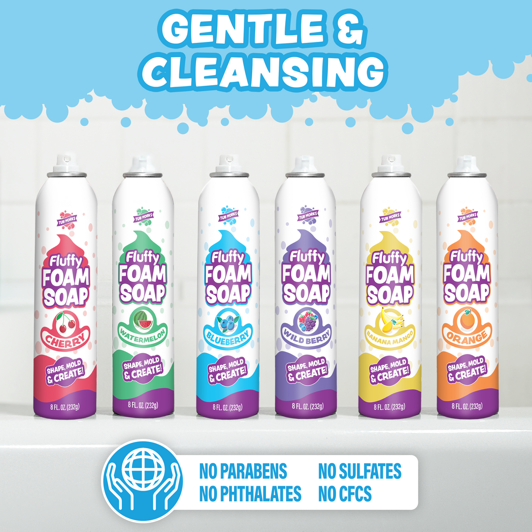 Tub Works® Fluffy Foam Soap, Variety 6 Pack