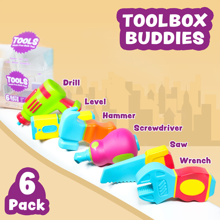 Tub Works® Tools™ Mold Free Bath Toys, 6 Pack