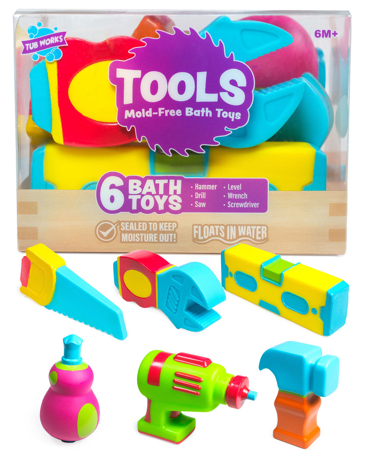 Tub Works® Tools™ Mold Free Bath Toys, 6 Pack