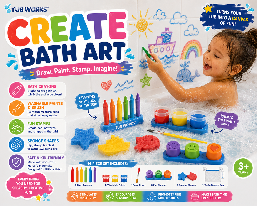 Tub Works® Create Bath Art™ Bath Toy Art Set