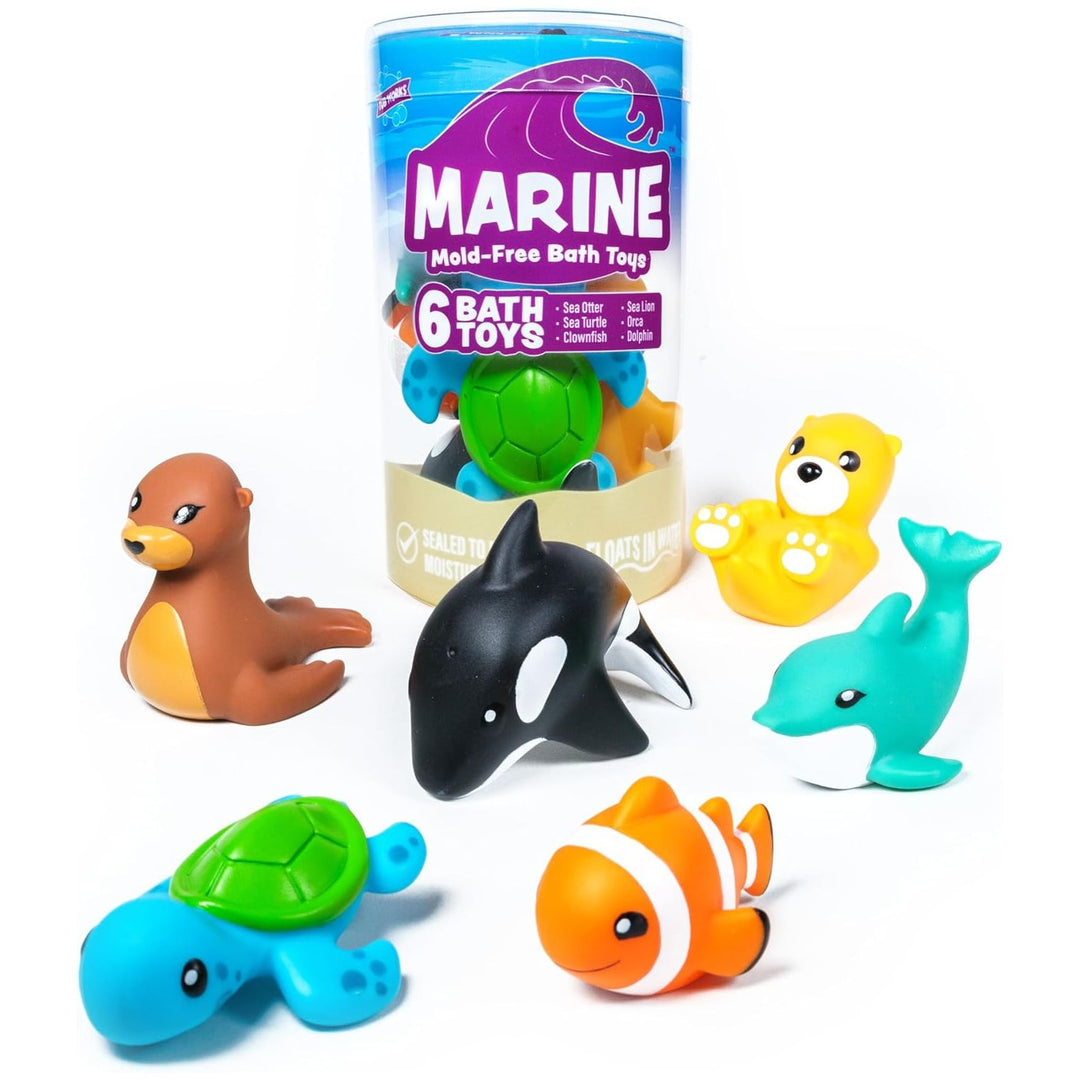 Tub Works® Marine™ Mold Free Bath Toys, 6 Pack