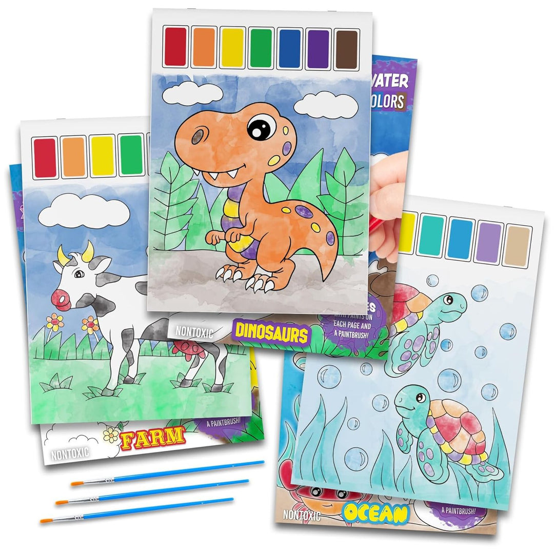 Imagination Works® Paint with Water Books for Kids, 3 Pack, Dinosaurs, Farm Animals & Under the Sea