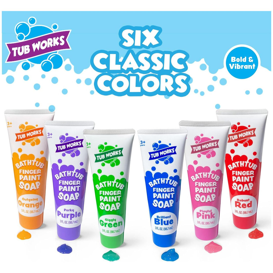 Tub Works® Bathtub Finger Paint Soap, Classic 6 Pack