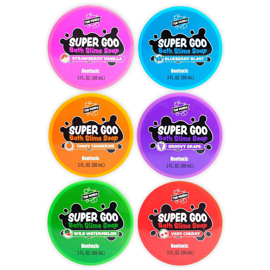 Tub Works® Super Goo Bath Slime™ Kids Soap Bath Toy, 6 Pack, Classic