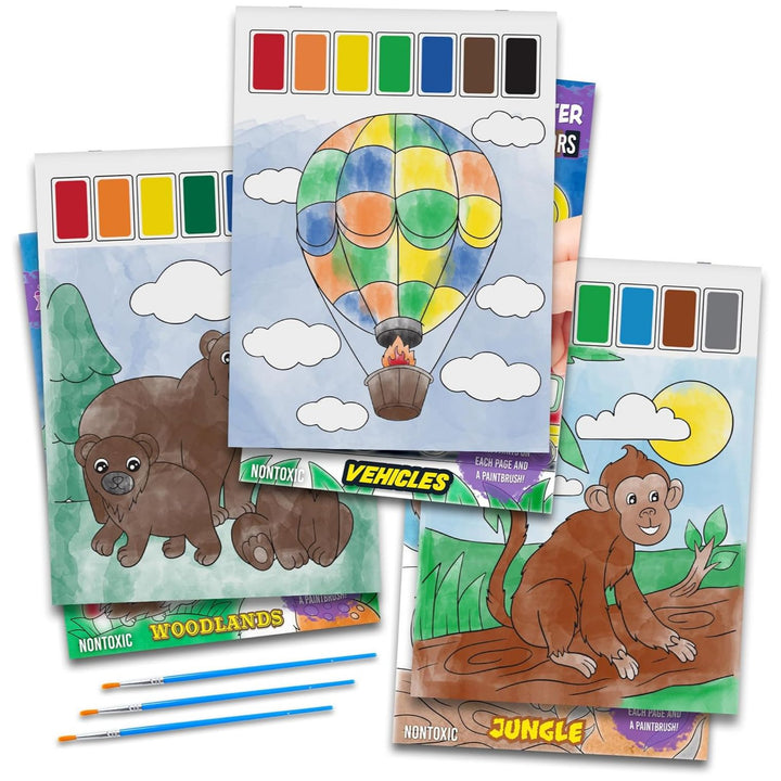 Imagination Works® Paint with Water Books for Kids, 3 Pack, Jungle Animals, Woodlands & Vehicles