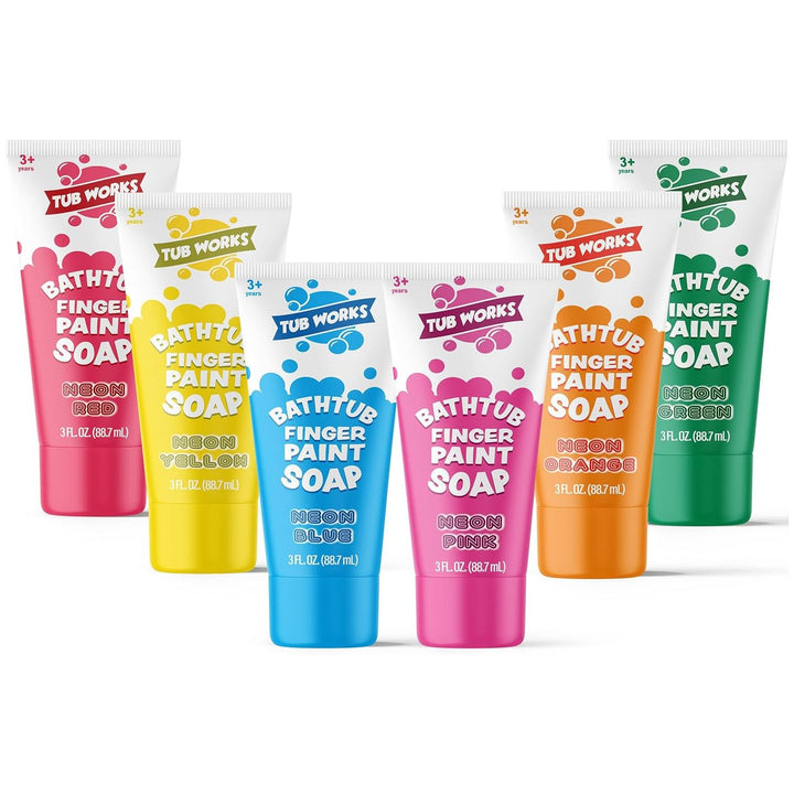 Tub Works® Bathtub Finger Paint Soap, Neon 6 Pack