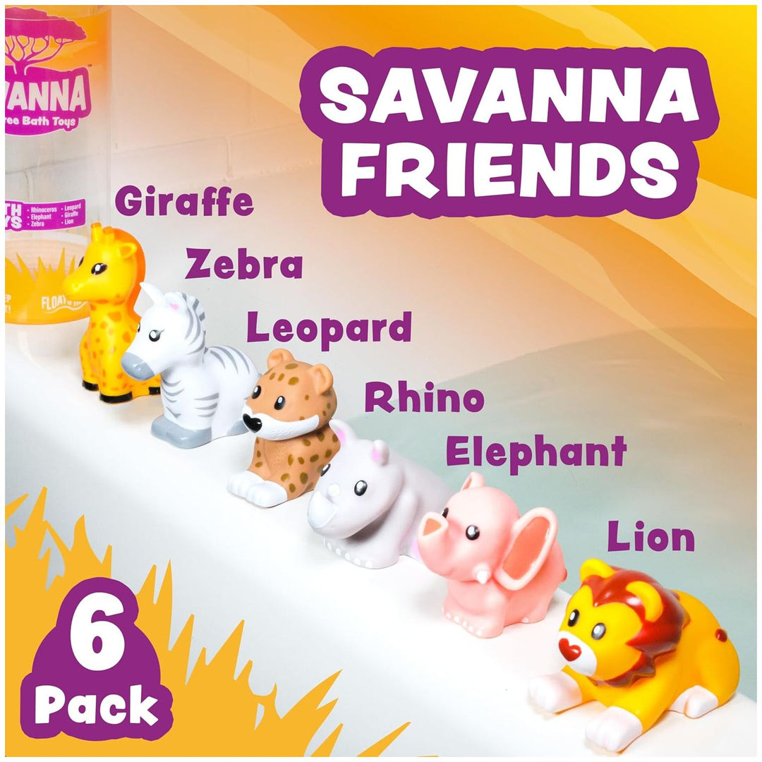 Tub Works® Savanna™ Mold Free Bath Toys, 6 Pack